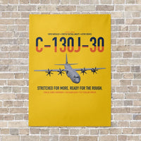 Thumbnail for C-130J-30 Super Hercules vertical canvas print - no frame - yellow background