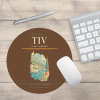 Thumbnail for Tivat Airport (TIV) design on brown round mouse pad