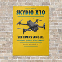 Thumbnail for Skydio X10 vertical canvas print - no frame - yellow background