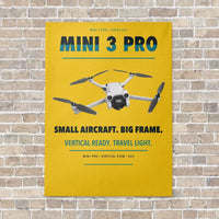 Thumbnail for DJI Mini 3 Pro vertical canvas print - no frame - yellow background