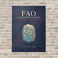 Thumbnail for Gago Coutinho Airport Faro FAO - Canvas Framed - Navy Blue