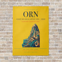 Thumbnail for Ahmed Ben Bella Airport ORN — Oran vertical canvas print - no frame - yellow background