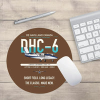 Thumbnail for DHC-6 Twin Otter Classic 300-G design on brown round mouse pad