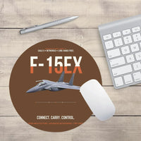 Thumbnail for F-15EX Eagle II Connect Carry Control design on brown round mouse pad