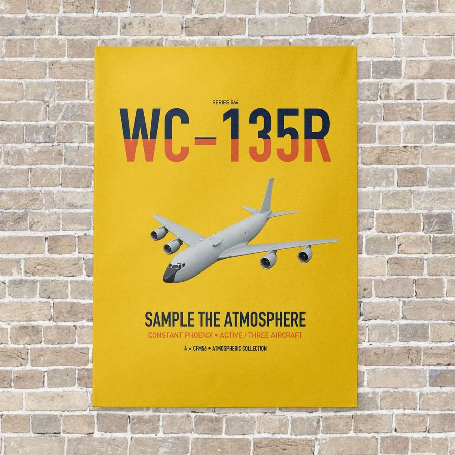 WC-135R Constant Phoenix vertical canvas print - no frame - yellow background