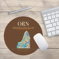 Thumbnail for Ahmed Ben Bella Airport (ORN) design on brown round mouse pad