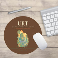 Thumbnail for Surat Thani International Airport (URT) design on brown round mouse pad