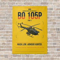 Thumbnail for MBB BO 105P PAH-1 vertical canvas print - no frame - yellow background