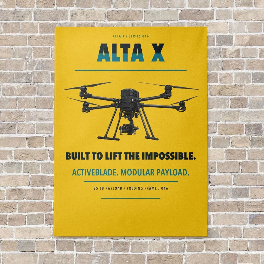 Freefly Alta X vertical canvas print - no frame - yellow background