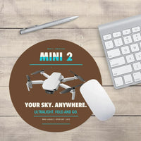 Thumbnail for DJI Mini 2 design on brown round mouse pad