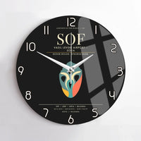 Thumbnail for Vasil Levski Airport  Sofia SOF Wall-Clock No-Frame - Black