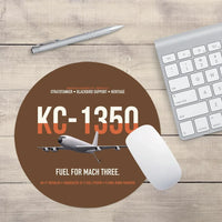 Thumbnail for KC-135Q Blackbird Tanker design on brown round mouse pad