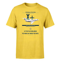 Thumbnail for Cessna Citation X+ design on yellow double-side t-shirt, single-side print