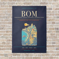 Thumbnail for Chhatrapati Shivaji Maharaj International Airport Mumbai BOM - Canvas Framed - Navy Blue