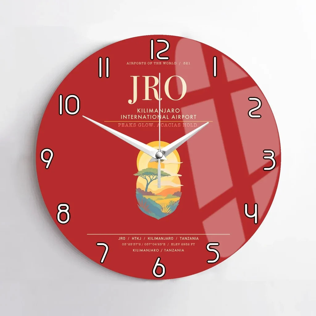 Kilimanjaro International Airport JRO Wall-Clock No-Frame - Red