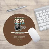 Thumbnail for GE9X design on brown round mouse pad