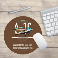 Thumbnail for Aviat Husky A-1C-180 design on brown round mouse pad