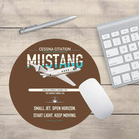 Thumbnail for Cessna Citation Mustang design on brown round mouse pad