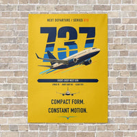 Thumbnail for Boeing 737-700 NG vertical canvas print - no frame - yellow background