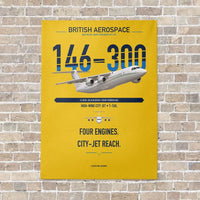 Thumbnail for BAe 146-300 vertical canvas print - no frame - yellow background