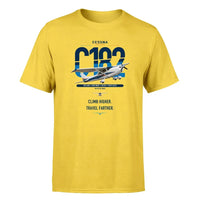 Thumbnail for Cessna 182 Skylane design on yellow t-shirt, single-side print