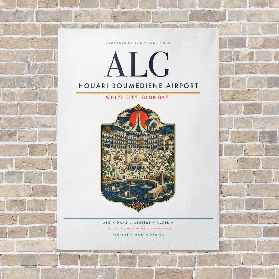 Houari Boumediene Airport ALG - Canvas No Frame - White