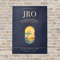 Thumbnail for Kilimanjaro International Airport JRO - Canvas Framed - Navy Blue