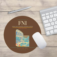 Thumbnail for Nîmes-Alès-Camargue-Cévennes Airport (FNI) design on brown round mouse pad