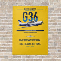 Thumbnail for Beechcraft Bonanza G36 vertical canvas print - no frame - yellow background