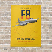 Thumbnail for Gloster Meteor F8 vertical canvas print - no frame - yellow background