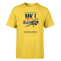 Thumbnail for Fairey Swordfish Mk I design on yellow t-shirt, single-side print