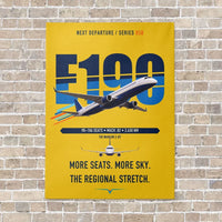 Thumbnail for Embraer E190 vertical canvas print - no frame - yellow background