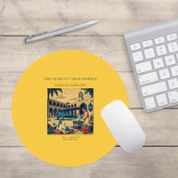 Thumbnail for VINTAGE G4336 - The Starlit Caravanserai - Designed Mouse Pads design on yellow round