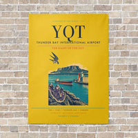 Thumbnail for Thunder Bay International Airport YQT vertical canvas print - no frame - yellow background