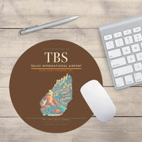 Thumbnail for Tbilisi International Airport (TBS) design on brown round mouse pad