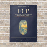 Thumbnail for Northwest Florida Beaches International Airport ECP - Canvas Framed - Navy Blue