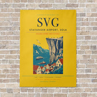 Thumbnail for Stavanger Airport, Sola SVG vertical canvas print - no frame - yellow background