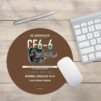 Thumbnail for CF6-6 design on brown round mouse pad