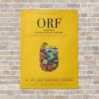 Thumbnail for Norfolk International Airport ORF vertical canvas print - no frame - yellow background