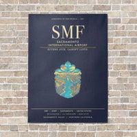 Thumbnail for Sacramento International Airport SMF - Canvas Framed - Navy Blue