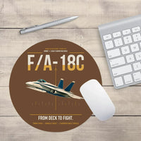 Thumbnail for F-A-18C Hornet design on brown round mouse pad