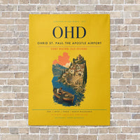 Thumbnail for Ohrid St. Paul the Apostle Airport OHD vertical canvas print - no frame - yellow background