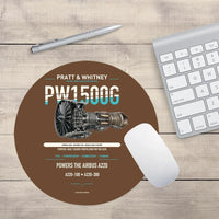 Thumbnail for PW1500G design on brown round mouse pad