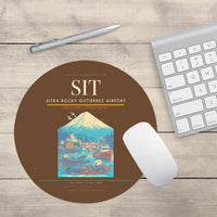 Thumbnail for Sitka Rocky Gutierrez Airport (SIT) design on brown round mouse pad