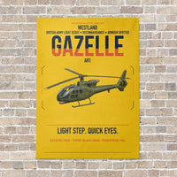 Thumbnail for Westland Gazelle AH1 vertical canvas print - no frame - yellow background