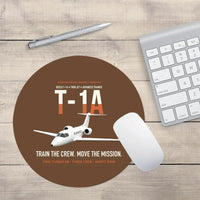 Thumbnail for T-1A Jayhawk Advanced Jet Trainer design on brown round mouse pad