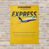 Thumbnail for Bombardier Global Express vertical canvas print - no frame - yellow background