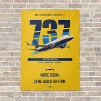 Thumbnail for Boeing 737 MAX 9 vertical canvas print - no frame - yellow background