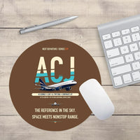 Thumbnail for Airbus ACJ320neo design on brown round mouse pad