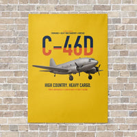 Thumbnail for C-46D Commando vertical canvas print - no frame - yellow background